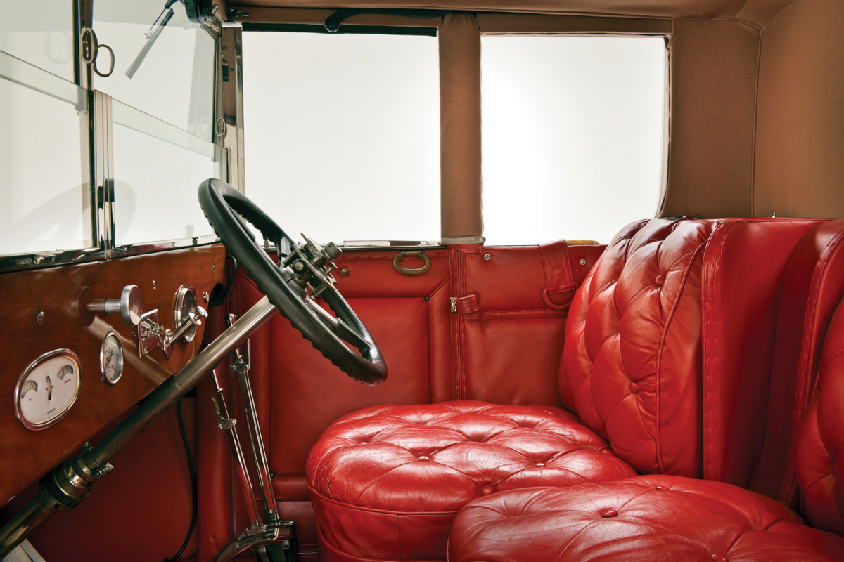 Interior of 1911 Rolls-Royce 40/50 HP Silver Ghost Drophead Coupe by Barker offered at RM Sotheby’s Hershey live auction 2019